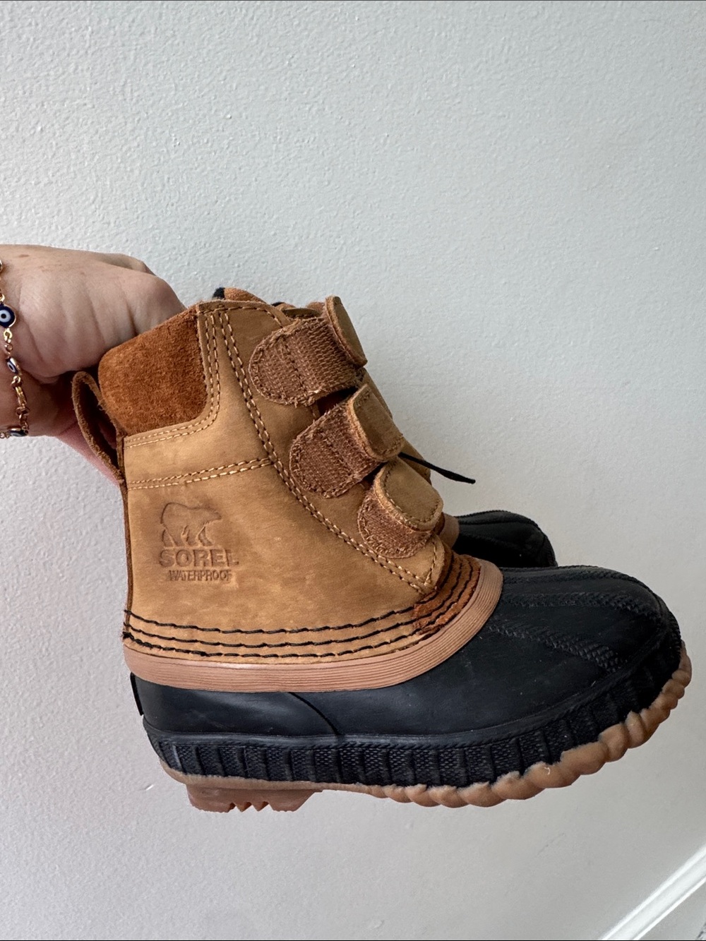 Sorel Brown and Black Waterproof Kids Duck Boots